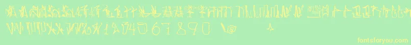 フォントAntroPofagiaPixaР°В¦o165 – 黄色の文字が緑の背景にあります