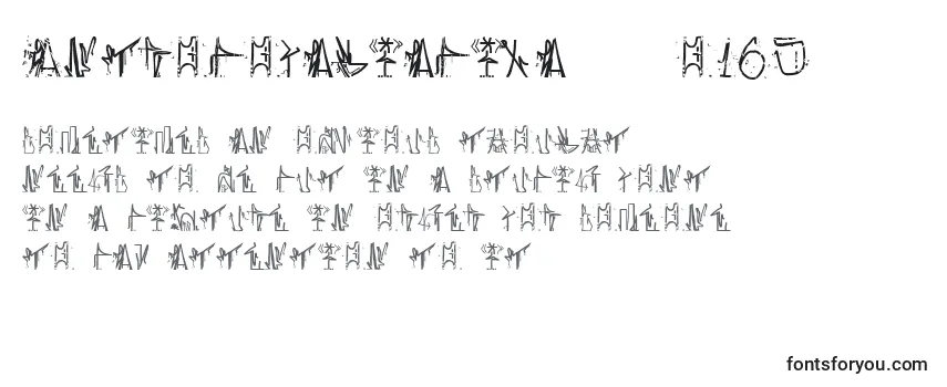 Überblick über die Schriftart AntroPofagiaPixaР°В¦o165