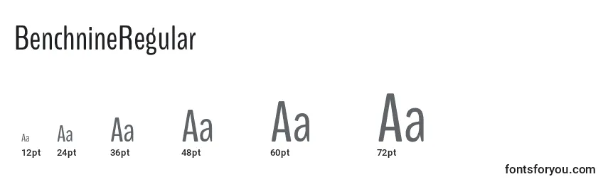 BenchnineRegular Font Sizes