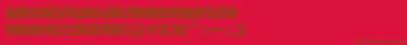 フォントApicalmediumc – 赤い背景に茶色の文字