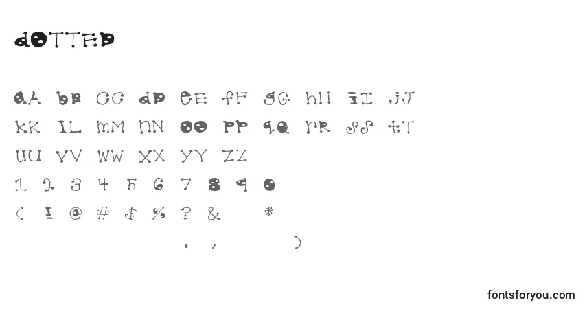 Шрифт Dotted – алфавит, цифры, специальные символы