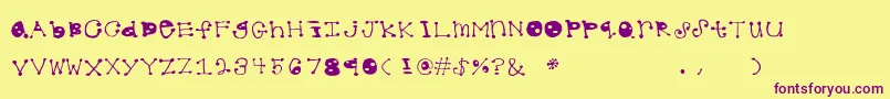 Шрифт Dotted – фиолетовые шрифты на жёлтом фоне
