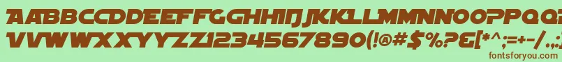 SfDistantGalaxyAlternateItalic Font – Brown Fonts on Green Background