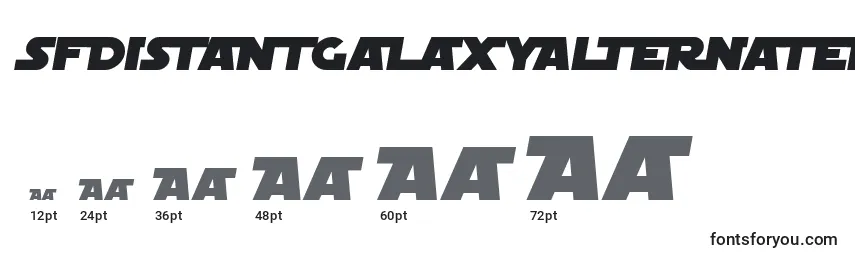Größen der Schriftart SfDistantGalaxyAlternateItalic