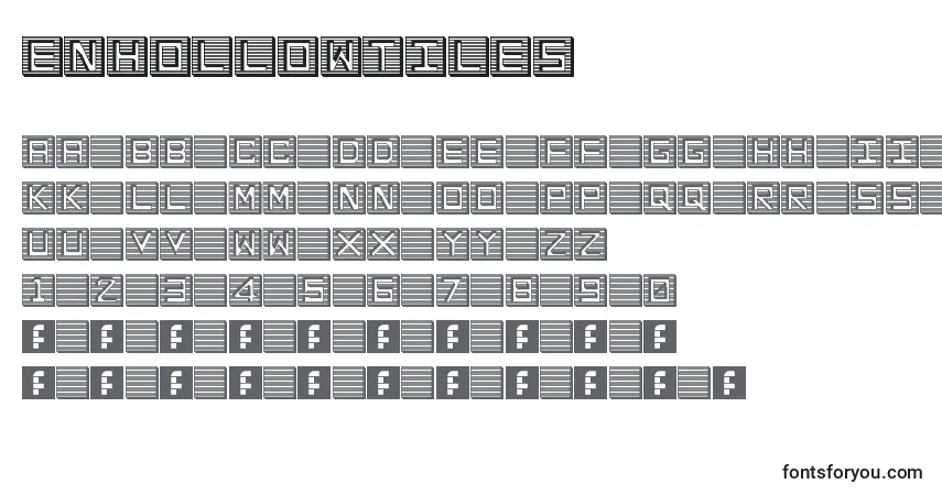 Fuente EnHollowTiles - alfabeto, números, caracteres especiales