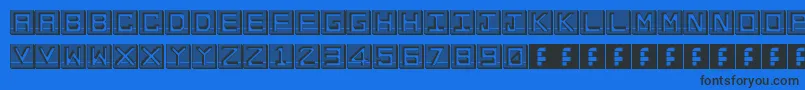 EnHollowTiles Font – Black Fonts on Blue Background
