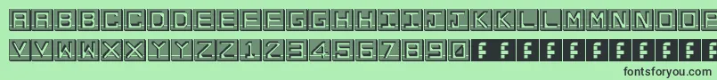 EnHollowTiles Font – Black Fonts on Green Background