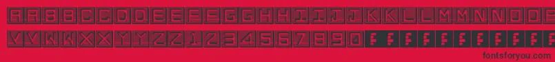 EnHollowTiles-Schriftart – Schwarze Schriften auf rotem Hintergrund