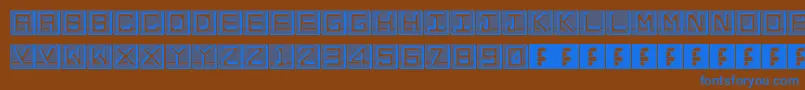 EnHollowTiles Font – Blue Fonts on Brown Background