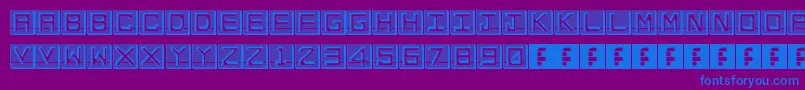 EnHollowTiles Font – Blue Fonts on Purple Background