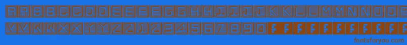 EnHollowTiles Font – Brown Fonts on Blue Background