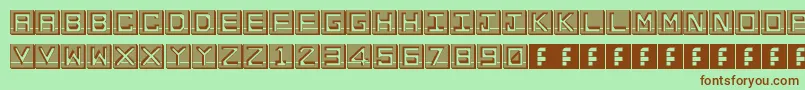 EnHollowTiles Font – Brown Fonts on Green Background