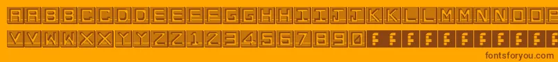 Weitere Informationen zur EnHollowTiles-Schriftart EnHollowTiles-Schriftart – Braune Schriften auf orangefarbenem Hintergrund