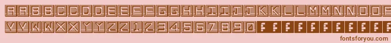 Fonte EnHollowTiles – fontes marrons em um fundo rosa