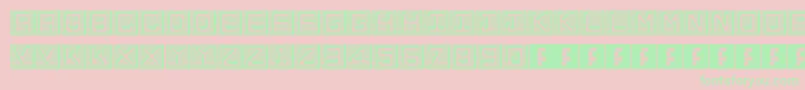 EnHollowTiles Font – Green Fonts on Pink Background