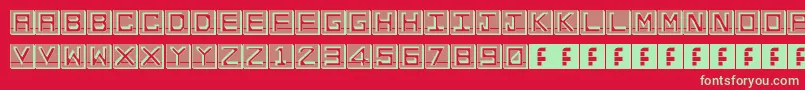 EnHollowTiles Font – Green Fonts on Red Background