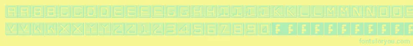 EnHollowTiles Font – Green Fonts on Yellow Background