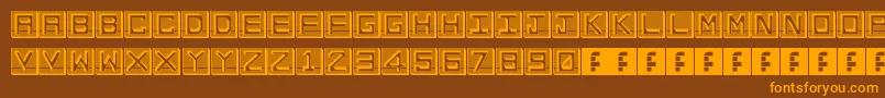 EnHollowTiles Font – Orange Fonts on Brown Background