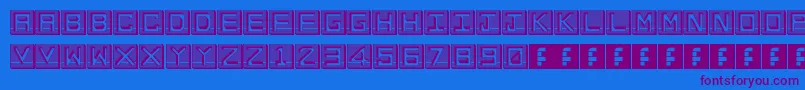 EnHollowTiles Font – Purple Fonts on Blue Background