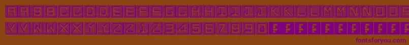 EnHollowTiles-Schriftart – Violette Schriften auf braunem Hintergrund
