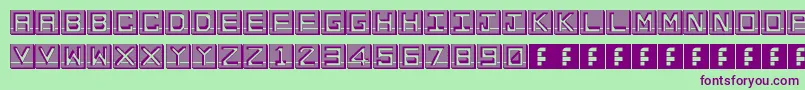 EnHollowTiles Font – Purple Fonts on Green Background