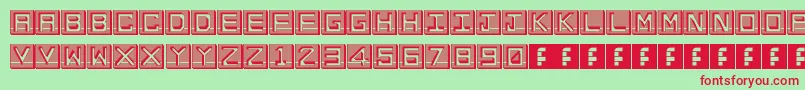 EnHollowTiles Font – Red Fonts on Green Background