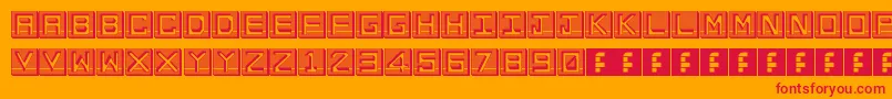 EnHollowTiles Font – Red Fonts on Orange Background