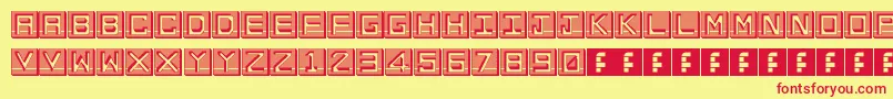 EnHollowTiles Font – Red Fonts on Yellow Background
