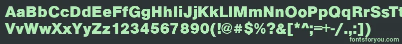 ArezzoBoldRegular-fontti – vihreät fontit mustalla taustalla