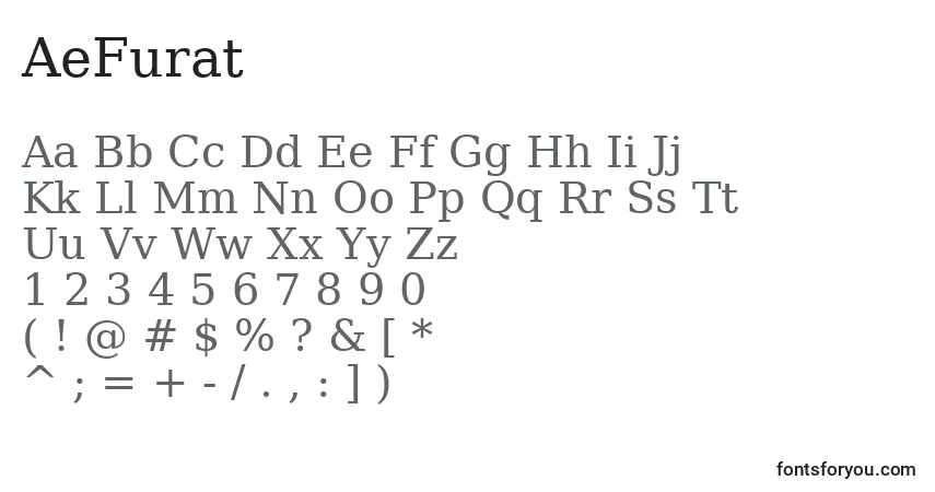 Шрифт AeFurat – алфавит, цифры, специальные символы