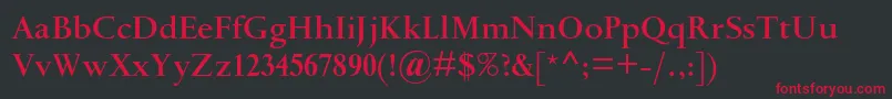 Шрифт SpectrummtstdSemibold – красные шрифты на чёрном фоне