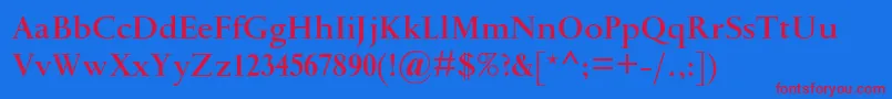 フォントSpectrummtstdSemibold – 赤い文字の青い背景