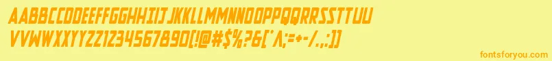 Newcomictitlecondital Font – Orange Fonts on Yellow Background