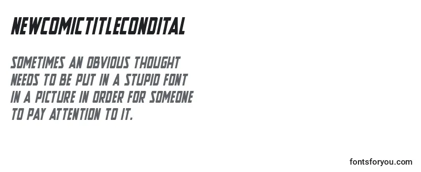 Review of the Newcomictitlecondital Font