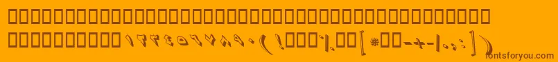 Fonte BZaman – fontes marrons em um fundo laranja