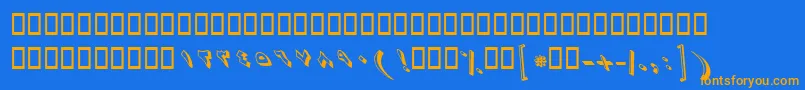 BZaman Font – Orange Fonts on Blue Background