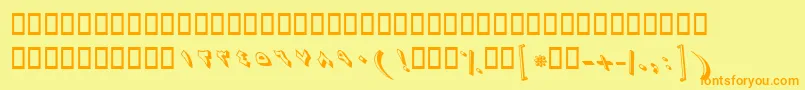 BZaman Font – Orange Fonts on Yellow Background