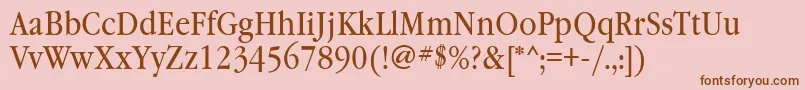 Garamondbooknarrowgtt Font – Brown Fonts on Pink Background