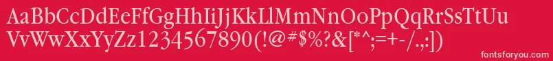 Garamondbooknarrowgtt Font – Pink Fonts on Red Background