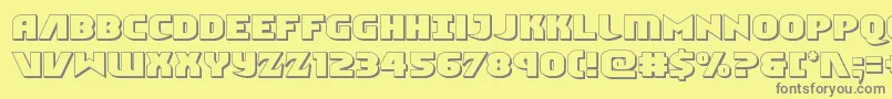Ninjagarden3D Font – Gray Fonts on Yellow Background