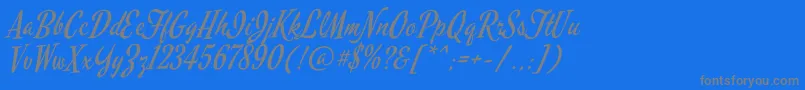 MervalescriptRegular-Schriftart – Graue Schriften auf blauem Hintergrund