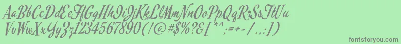 MervalescriptRegular Font – Gray Fonts on Green Background