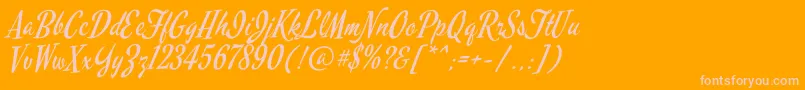 MervalescriptRegular Font – Pink Fonts on Orange Background
