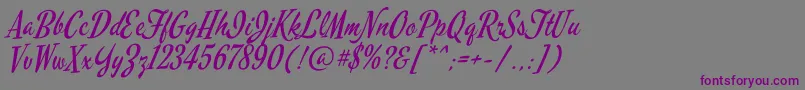 MervalescriptRegular Font – Purple Fonts on Gray Background