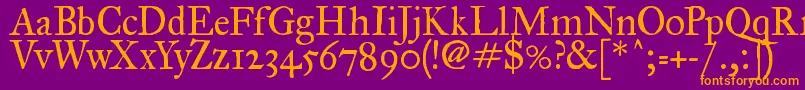Шрифт ImFellGreatPrimerRoman – оранжевые шрифты на фиолетовом фоне