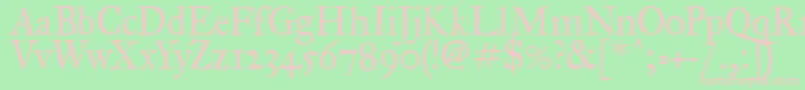 Шрифт ImFellGreatPrimerRoman – розовые шрифты на зелёном фоне