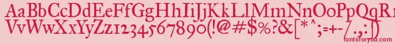 ImFellGreatPrimerRoman Font – Red Fonts on Pink Background