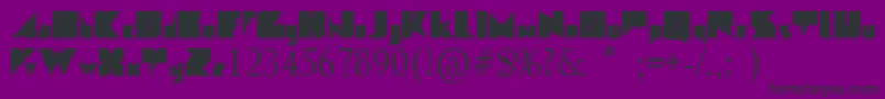 Angulo-Schriftart – Schwarze Schriften auf violettem Hintergrund