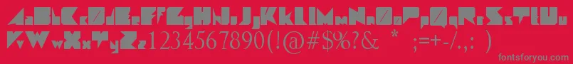 Angulo-Schriftart – Graue Schriften auf rotem Hintergrund