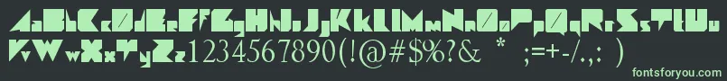フォントAngulo – 黒い背景に緑の文字
